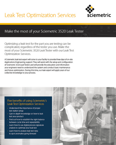 Leak Test Optimization Services Datasheet Cover